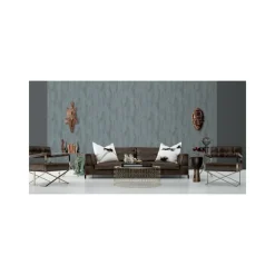 Dutch Wallcoverings - Odyssee hout blauw - 0,53x10,05m