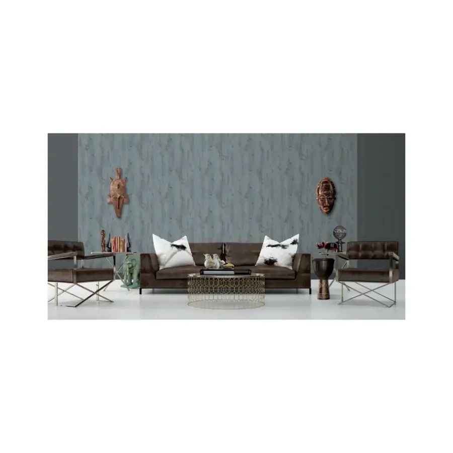 Dutch Wallcoverings - Odyssee hout blauw - 0,53x10,05m