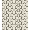 Dutch Wallcoverings - Onyx dessin wit/zwart/beige - 0,53x10,05m