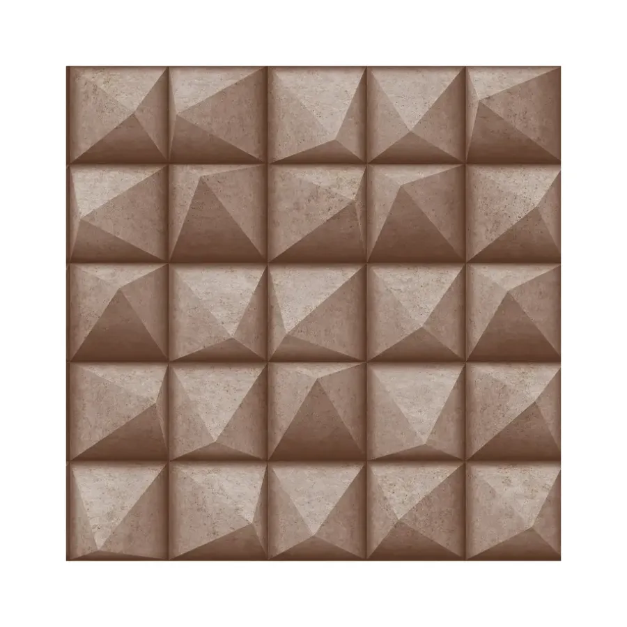 Dutch Wallcoverings - Reflets 3D vierkant koper - 0,53x10,05m