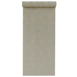 Behang-Dutch Wallcoverings - Wallstitch hexagonal grey - 0,53x10,05m