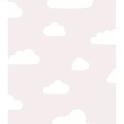 Behang-Dutch Wallcoverings behang - My Kingdom Clouds roze/wit - 0.53x10,05m