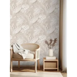 Dutch Wallcoverings Vliesbehang Artifice palmbladeren - beige - 10,05m x 53cm