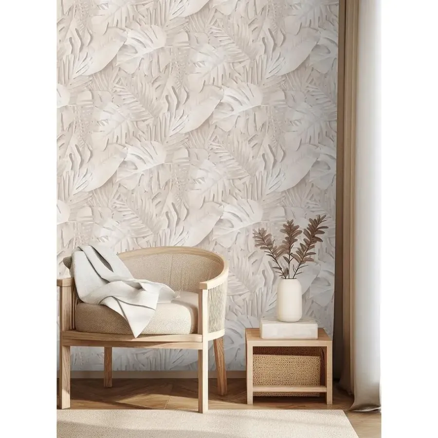 Dutch Wallcoverings Vliesbehang Artifice palmbladeren - beige - 10,05m x 53cm