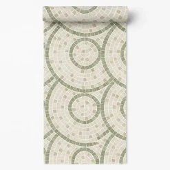 Behang-Dutch Wallcoverings Vliesbehang Artifice mozaïc tegel - beige/groen - 10m x 53cm