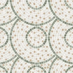 Behang-Dutch Wallcoverings Vliesbehang Artifice mozaïc tegel - beige/groen - 10m x 53cm