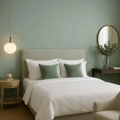 Dutch Wallcoverings Vliesbehang Linen & Textures uni - lightgreen - 10m x 53cm