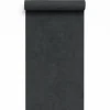 Behang-Dutch Wallcoverings Vliesbehang Linen & Textures uni - blacksilver - 10m x 53cm