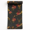 Dutch Wallcoverings Vliesbehang Fabric Touch flower - zwart - 10,05m x 53cm