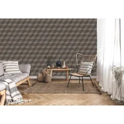 Behang-Dutch Wallcoverings Vliesbehang Renaissance natural cube - grijs - 10,05m x 53cm