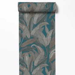 Behang-Dutch Wallcoverings Vliesbehang Renaissance leaves - blauw - 10,05m x 53cm