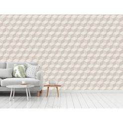 Dutch Wallcoverings Vliesbehang Renaissance natural cube - offwhite - 10m x 53cm