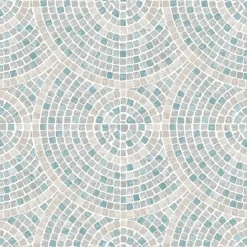 Behang-Dutch Wallcoverings Vliesbehang Artifice mozaïc tegel - grijs/petrol - 10mx53cm