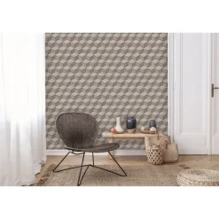 Dutch Wallcoverings Vliesbehang Renaissance natural cube - taupe - 10,05m x 53cm