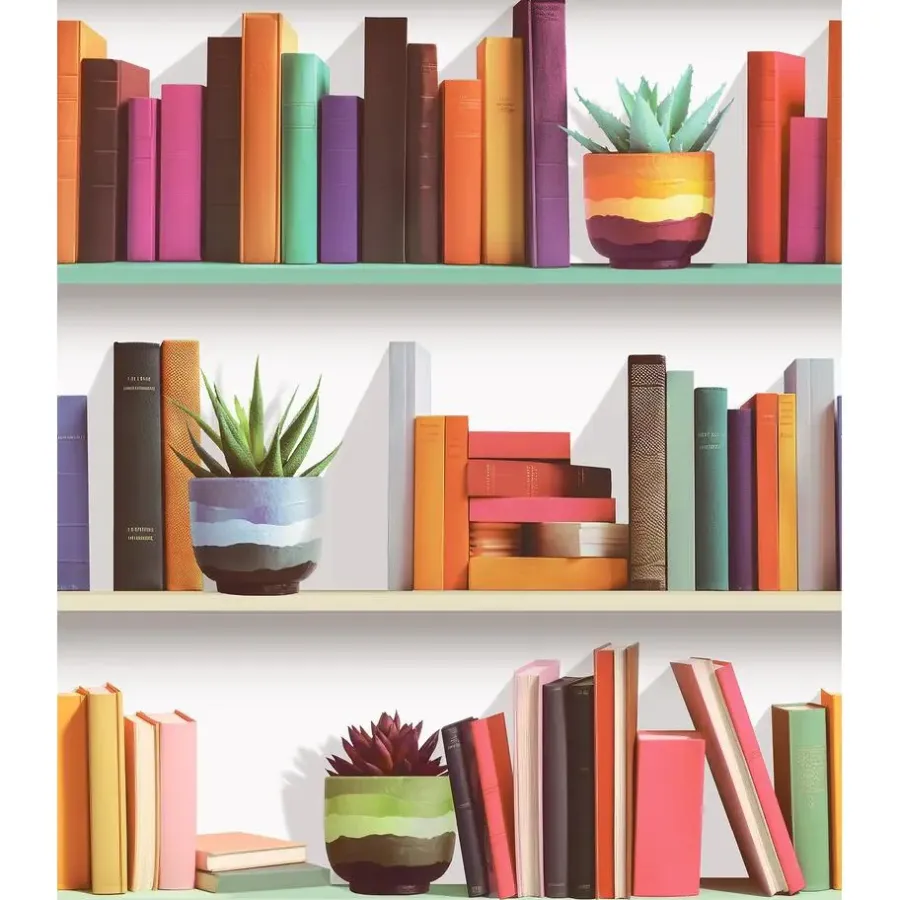 Dutch Wallcoverings Vliesbehang Artifice boeken/planken - grijs - 10,05m x 53cm
