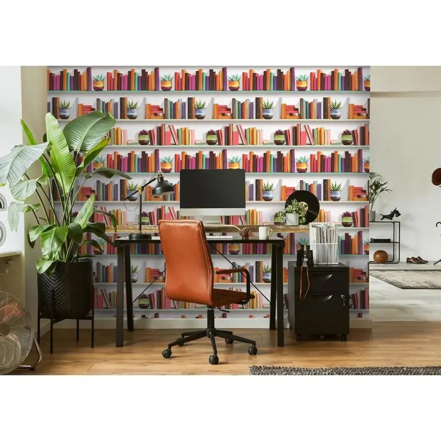 Dutch Wallcoverings Vliesbehang Artifice boeken/planken - grijs - 10,05m x 53cm