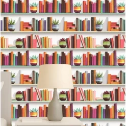 Dutch Wallcoverings Vliesbehang Artifice boeken/planken - grijs - 10,05m x 53cm