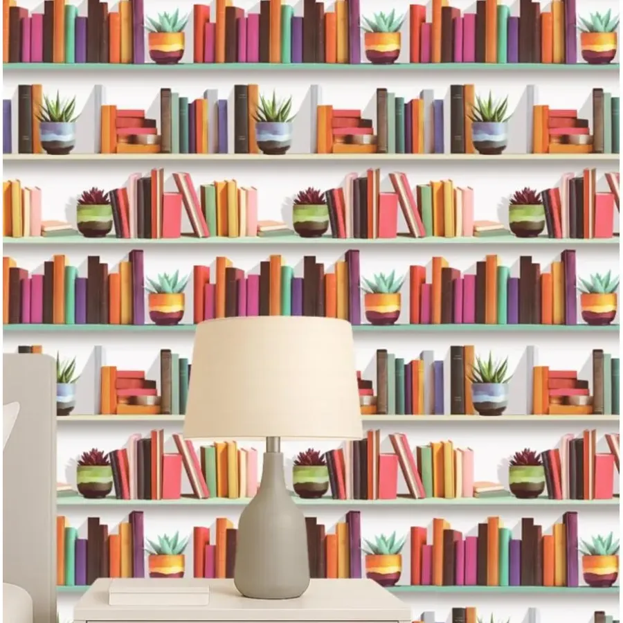 Dutch Wallcoverings Vliesbehang Artifice boeken/planken - grijs - 10,05m x 53cm