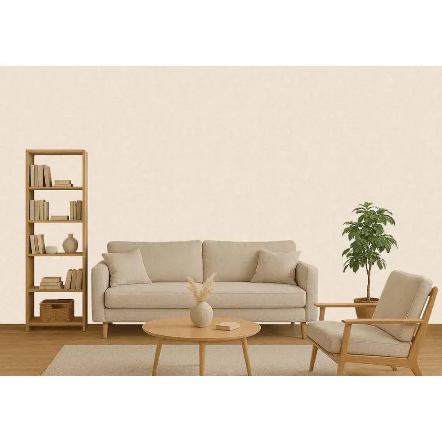 Behang-Dutch Wallcoverings Vliesbehang Fabric Touch velvet - crème - 10,05m x 53cm