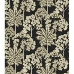 Dutch Wallcoverings Vliesbehang Arcadia palm forest - zwart - 10,05m x 53cm