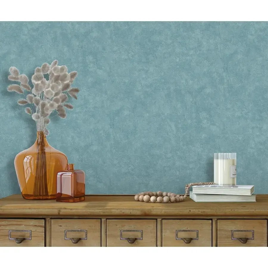 Dutch Wallcoverings Vliesbehang Artifice uni - petrol - 10,05m x 53cm