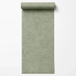 Behang-Dutch Wallcoverings Vliesbehang Linen & Textures uni - groen - 10,05m x 53cm