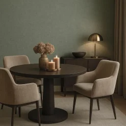 Behang-Dutch Wallcoverings Vliesbehang Linen & Textures uni - groen - 10,05m x 53cm