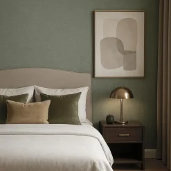 Behang-Dutch Wallcoverings Vliesbehang Linen & Textures uni - groen - 10,05m x 53cm
