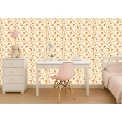 Behang-Dutch Wallcoverings Vliesbehang Fabric Touch flower - rood - 10,05m x 53cm