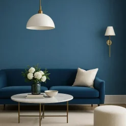 Behang-Dutch Wallcoverings Vliesbehang Linen & Textures uni - blauw - 10,05m x 53cm