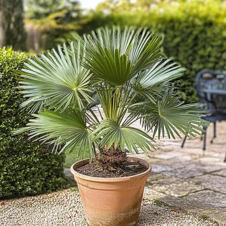 Plant in a Box Dwergpalm - Set van 2 - Chamaerops humilis - Hoogte 50-60cm - ⌀15cm
