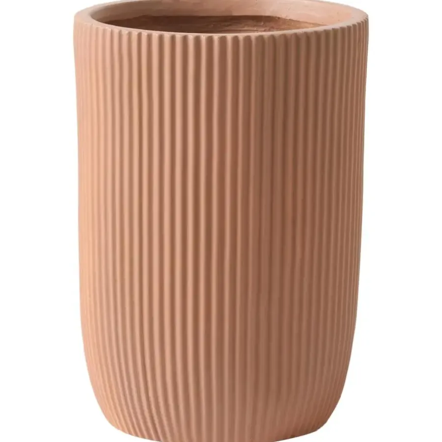 Leen Bakker EANTIO - Bloempot - 37 x 37 x 56 cm - Bruin - Kleivezels