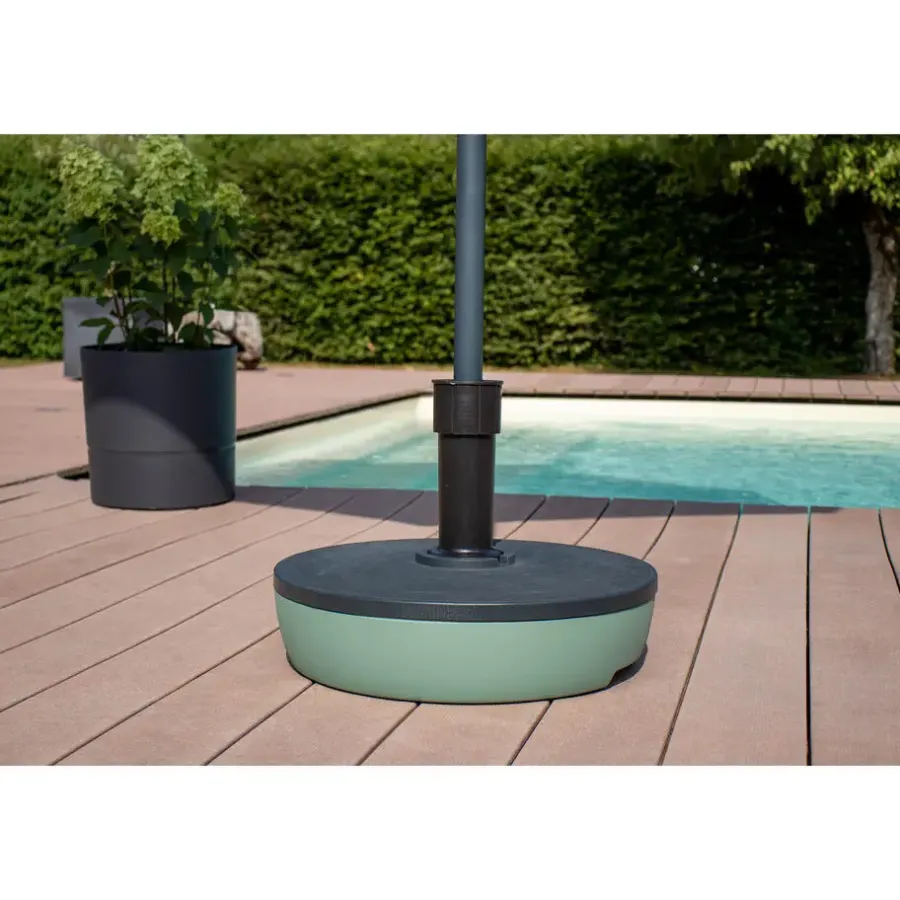 Parasolvoeten-EDA Parasolvoet Rattan - rond - groen - D45 cm - 20 liter