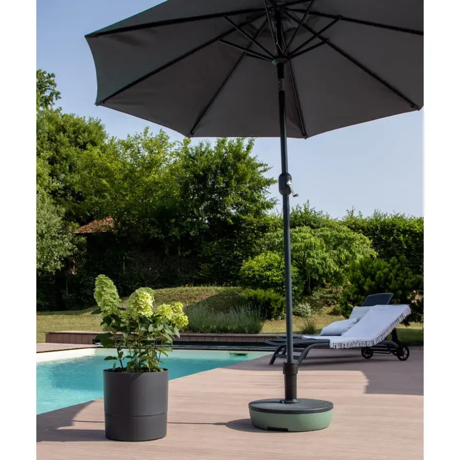 Parasolvoeten-EDA Parasolvoet Rattan - rond - groen - D45 cm - 20 liter