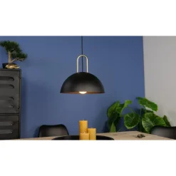 Hanglampen-EDI light CalmaneraHanglamp-E27-Ø32,5cm-Zwart/Geelkoper