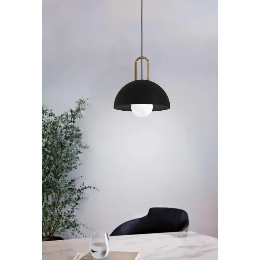 Hanglampen-EDI light CalmaneraHanglamp-E27-Ø32,5cm-Zwart/Geelkoper