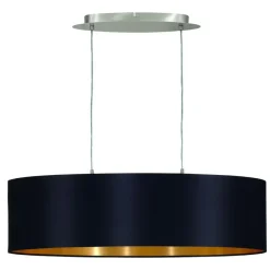 Hanglampen-EDI light Maserlo-Hanglamp-2Lichts-78cm- Zwart,Goud