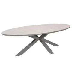 Garden Impressions Edison tafel ovaal - 280x140 cm -taupe -light teak Vironwood