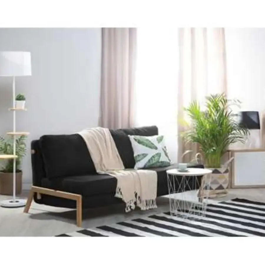 Slaapbanken|Slaapbanken-Beliani EDLAND - Slaapbank - Zwart - Polyester