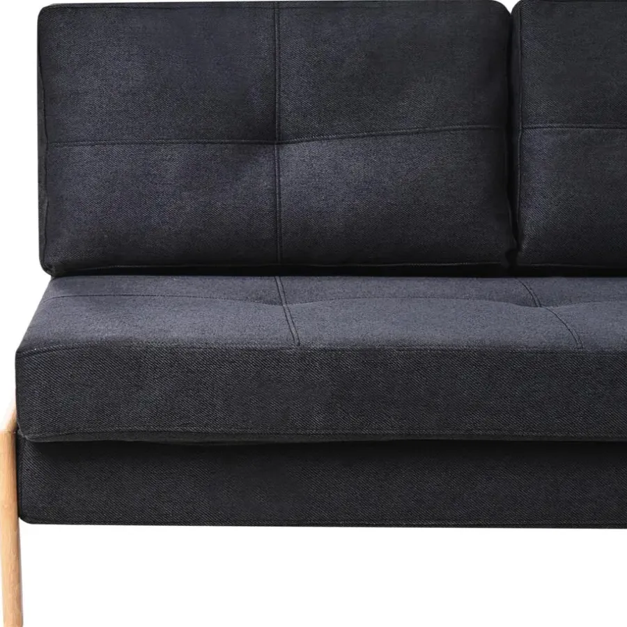 Slaapbanken|Slaapbanken-Beliani EDLAND - Slaapbank - Zwart - Polyester