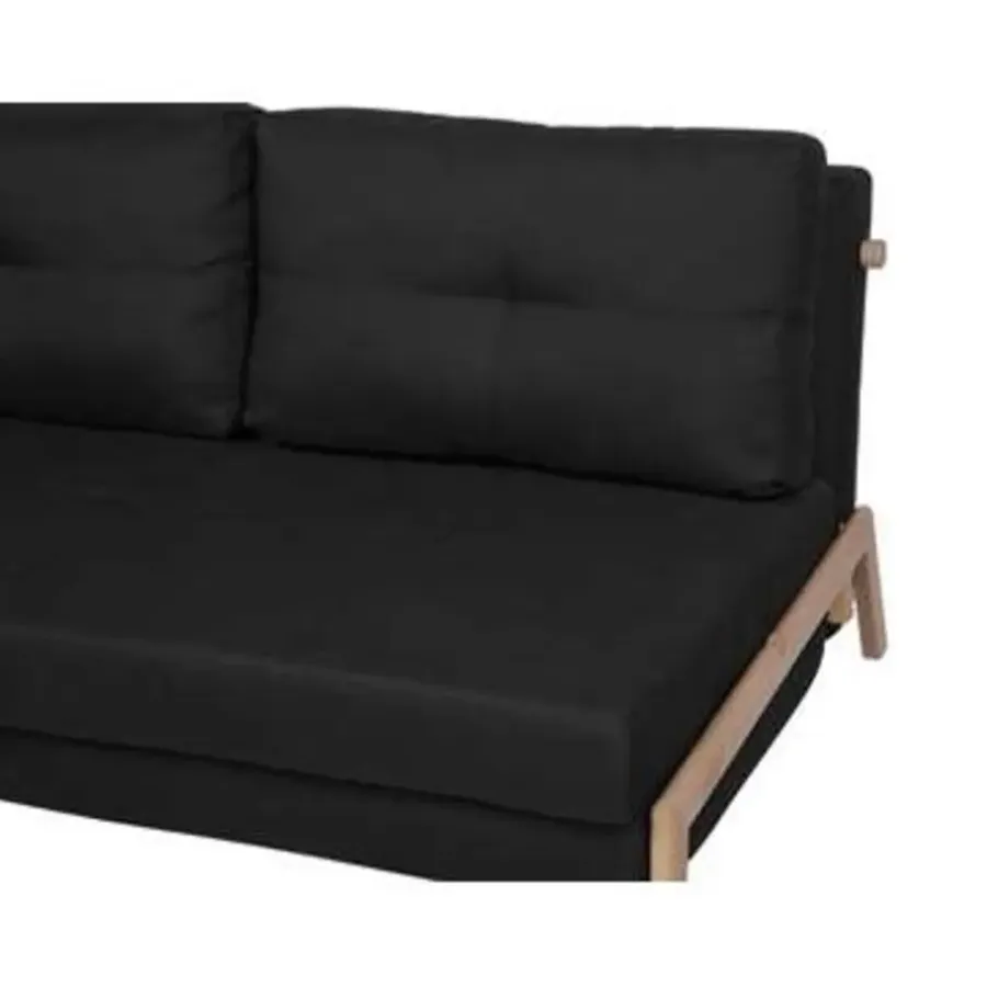 Slaapbanken|Slaapbanken-Beliani EDLAND - Slaapbank - Zwart - Polyester