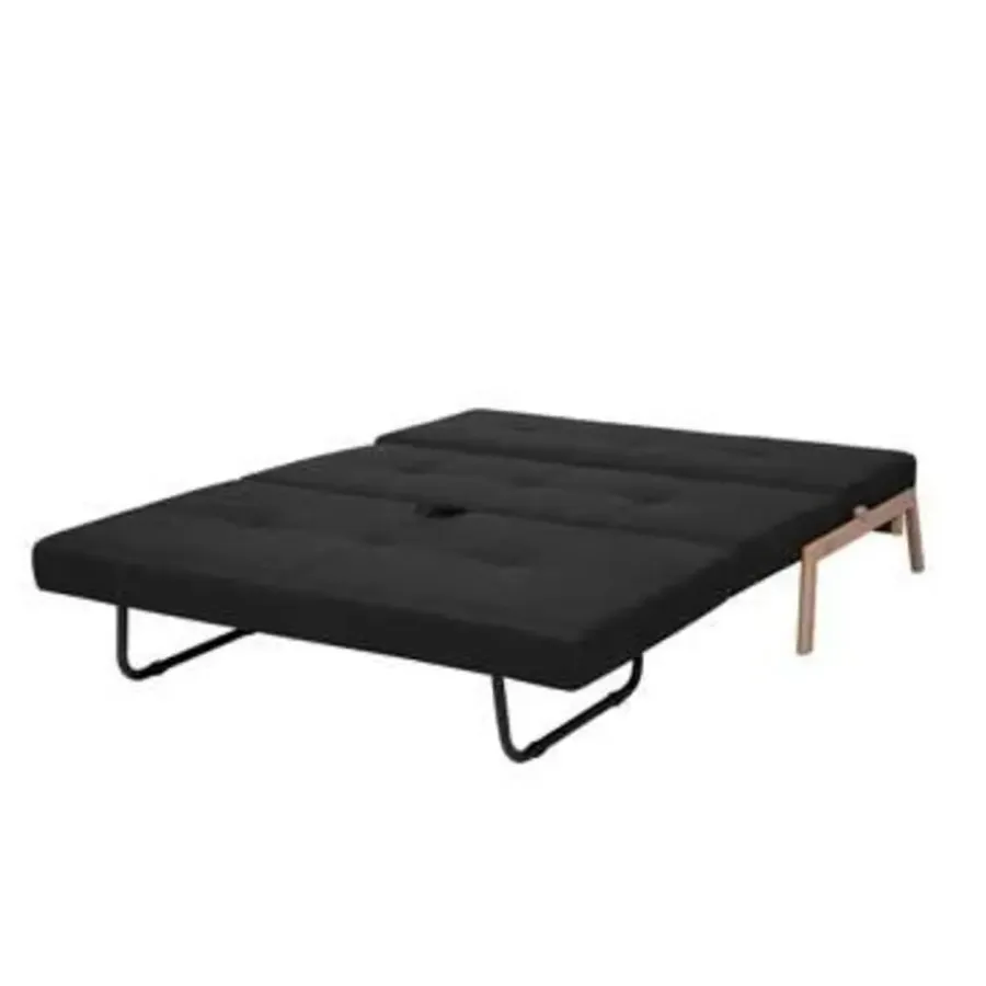 Slaapbanken|Slaapbanken-Beliani EDLAND - Slaapbank - Zwart - Polyester