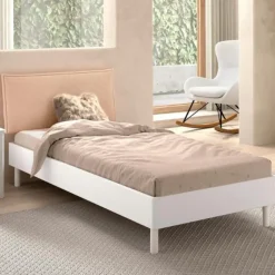 Vipack Eenpersoonsbed Forrest 90x200cm - massief beukenhout - wit/beige