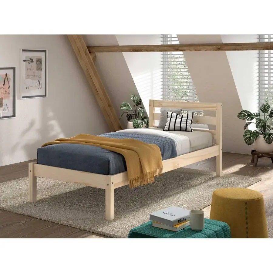 Vipack Eenpersoonsbed Pino 90x200cm - massief dennenhout