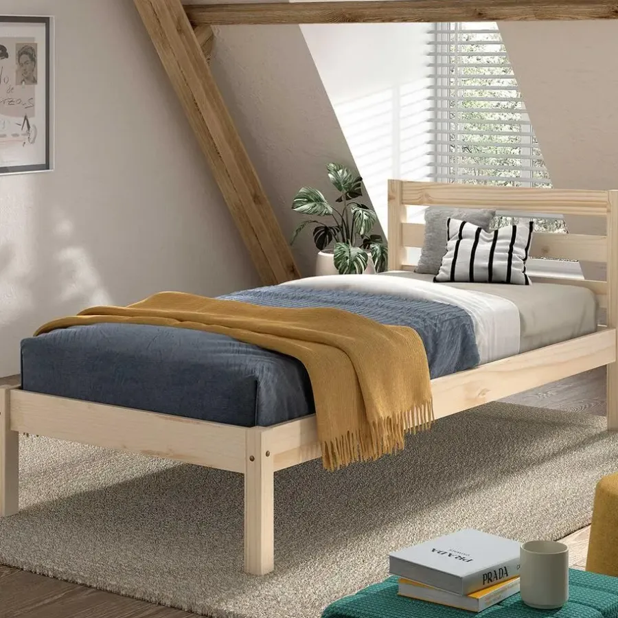 Vipack Eenpersoonsbed Pino 90x200cm - massief dennenhout