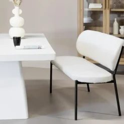 Eetkamerbanken-Giga Meubel Eetkamerbank Beige Stof - Diepte 63cm - Zitbreedte 160cm - Maddie
