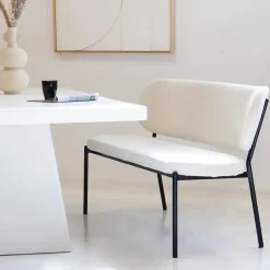 Eetkamerbanken-Giga Meubel Eetkamerbank Beige Stof - Diepte 63cm - Zitbreedte 160cm - Maddie