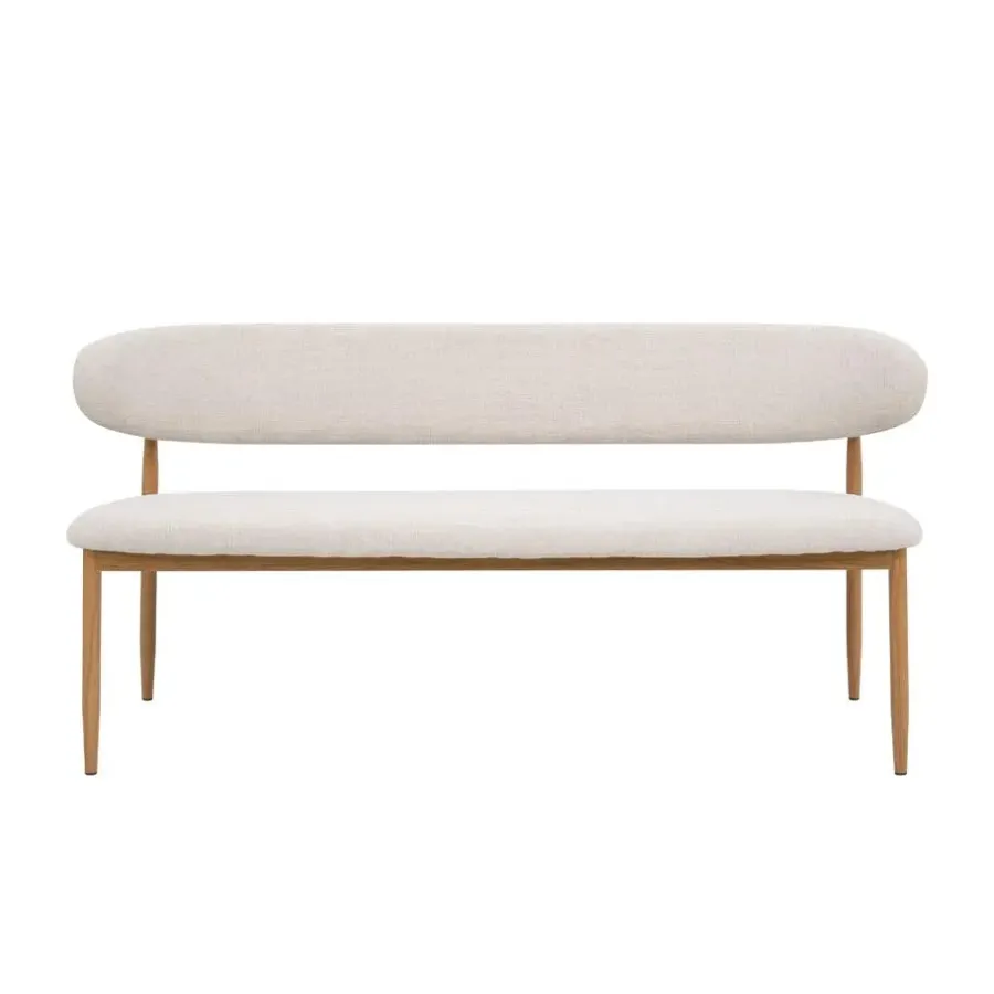 Giga Meubel Eetkamerbank Beige/Naturel - Zithoogte 47cm - 160x55x77cm - Alexia