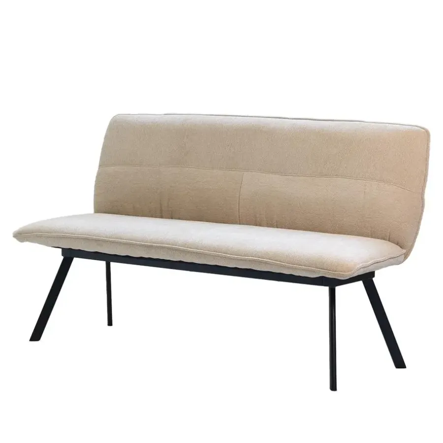 Giga Meubel Eetkamerbank Rechthoek - Beige Stof - 160x60x88cm - Harper