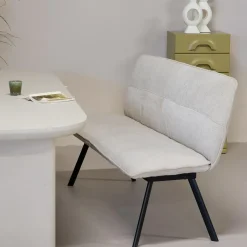 Giga Meubel Eetkamerbank Rechthoek - Beige Stof - 160x60x88cm - Harper